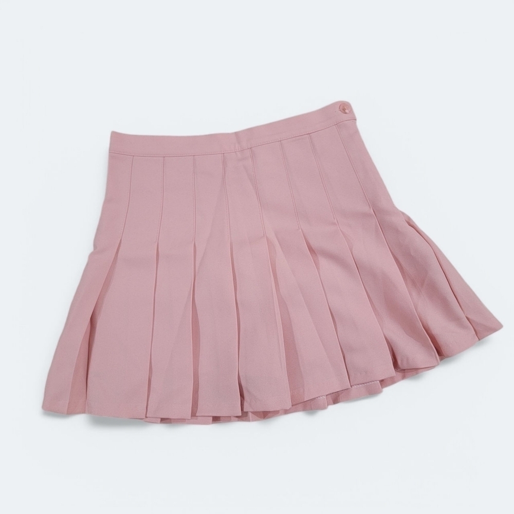Joy Shop Pink Pleated Skater Skirt Built In Shorts Size M Skort - Picture 12 of 12